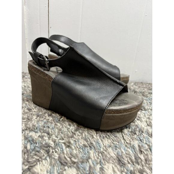 Otbt Shoes Womens 8 Jaunt Wedge Sandals Hooded Platform Peep Toe Leather - Picture 3 of 13